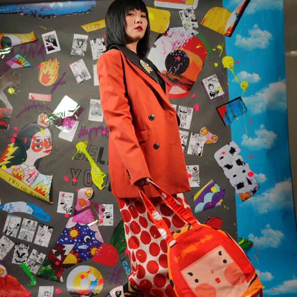 Kotn Orange Oversized Blazer – Sustainable Fashion, Size S, 100% Cotton - Picture 4 of 12